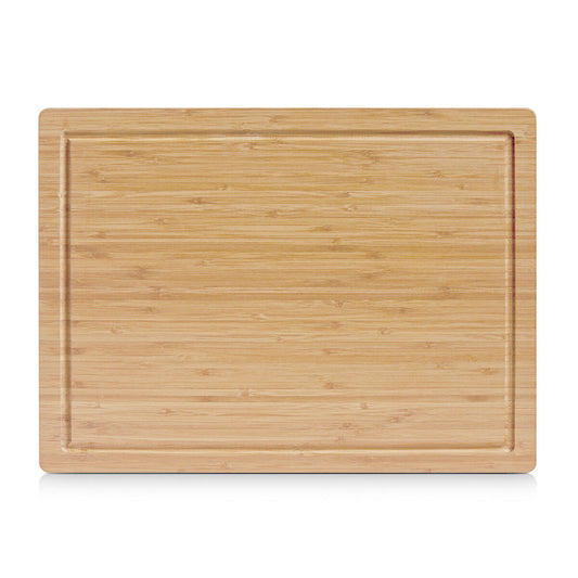 ZELLER 25220 Schneidebrett aus Bambus mit Saftrille, ca. 45 x 33 x 1,6 cm