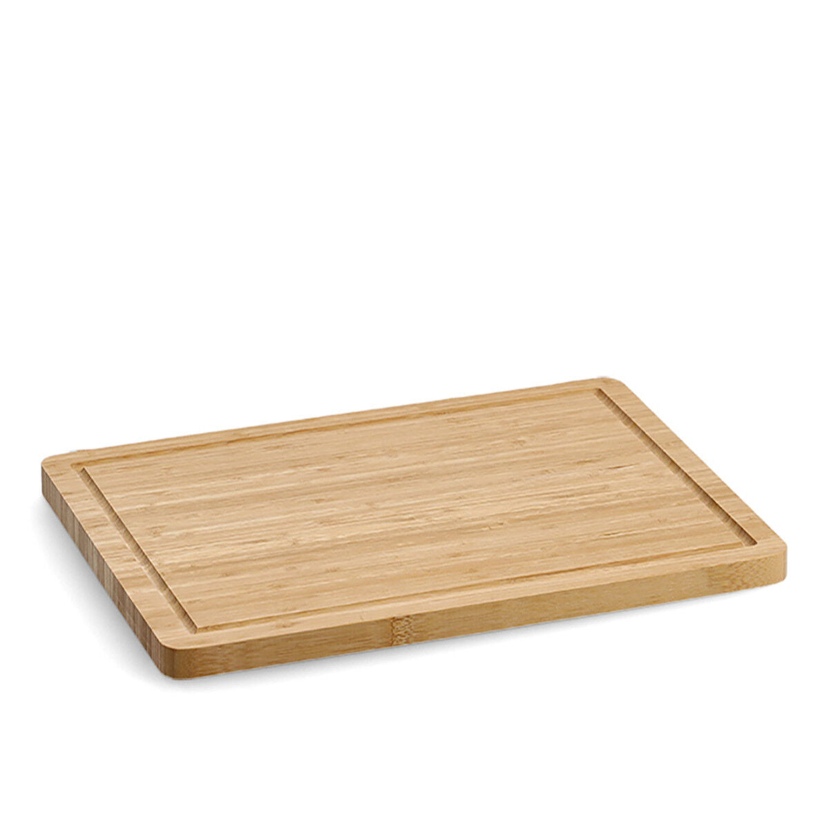 ZELLER 25218 Schneidebrett aus Bambus mit Saftrille, ca. 39 x 29 x 1,6 cm