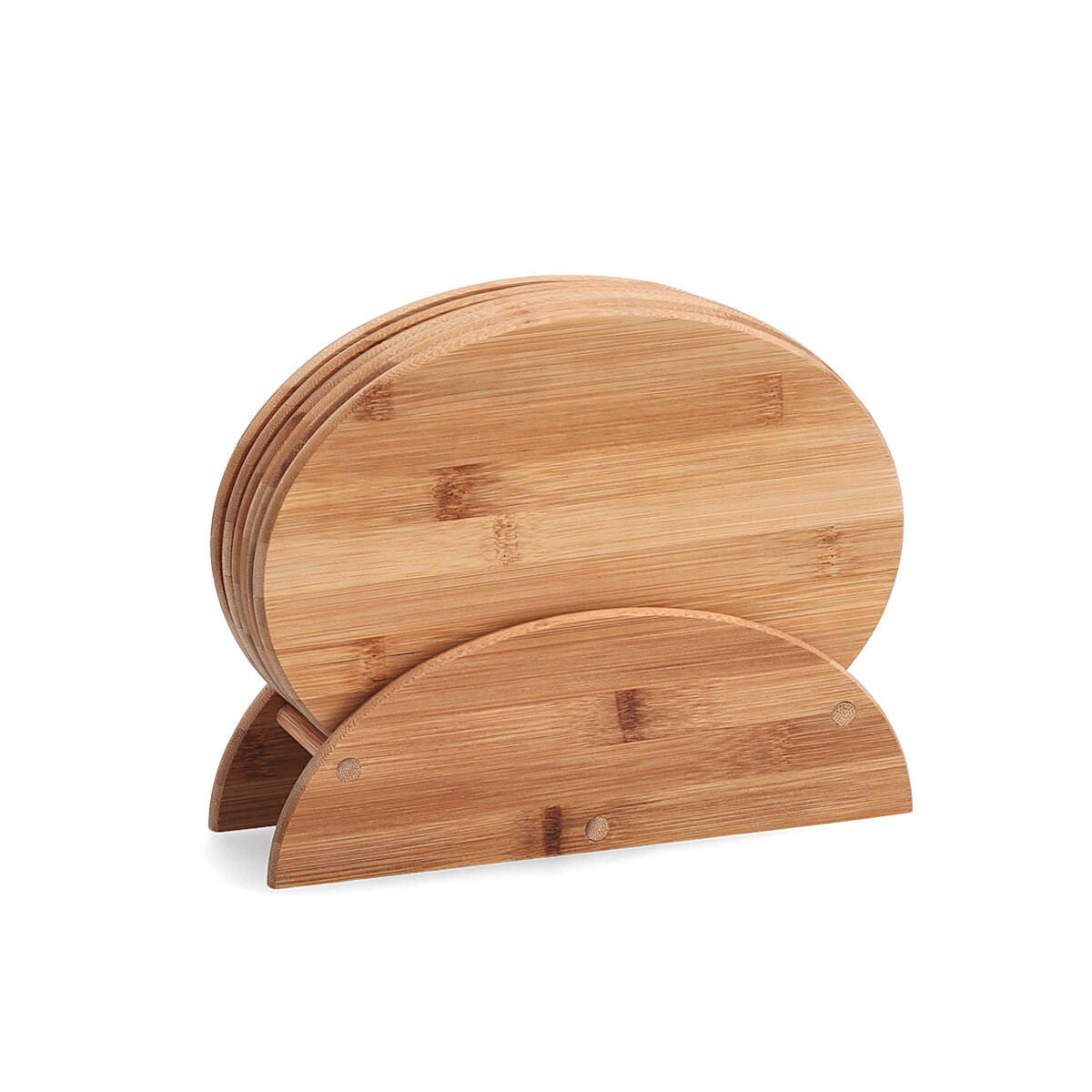 ZELLER 25266 Brettchenständer-Set, 7-tlg., oval, Bambus, ca. 24 x 8 x 19 cm