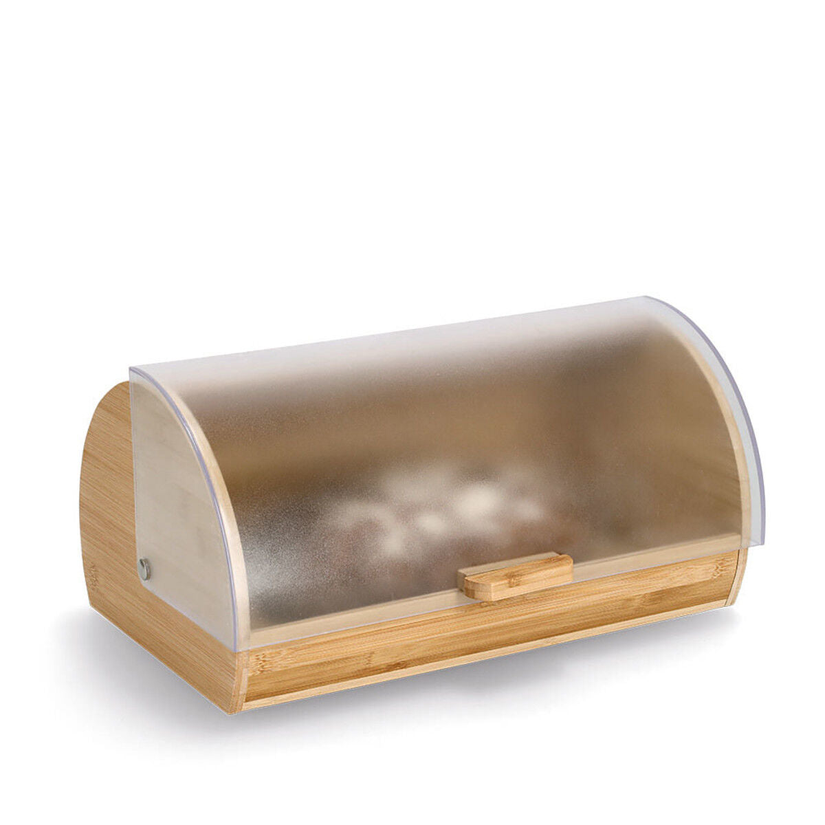 ZELLER 25364 Brotkasten Bambus mit Kunststoffdeckel, transparent, 39 x 25 x 19 cm