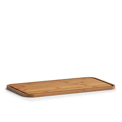 ZELLER 25372 Brotkasten mit Bambusdeckel, Metall, matt schwarz, 31 x 18 x 12,5 cm