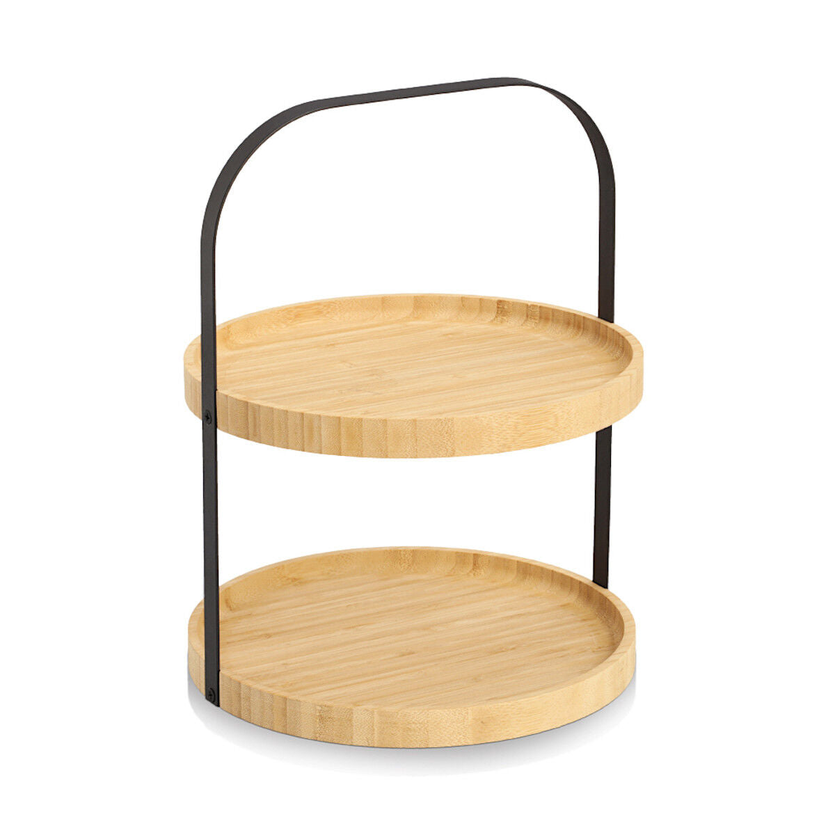 ZELLER Etagere 25398 mit Tragegriff, Bambus/Metall, schwarz