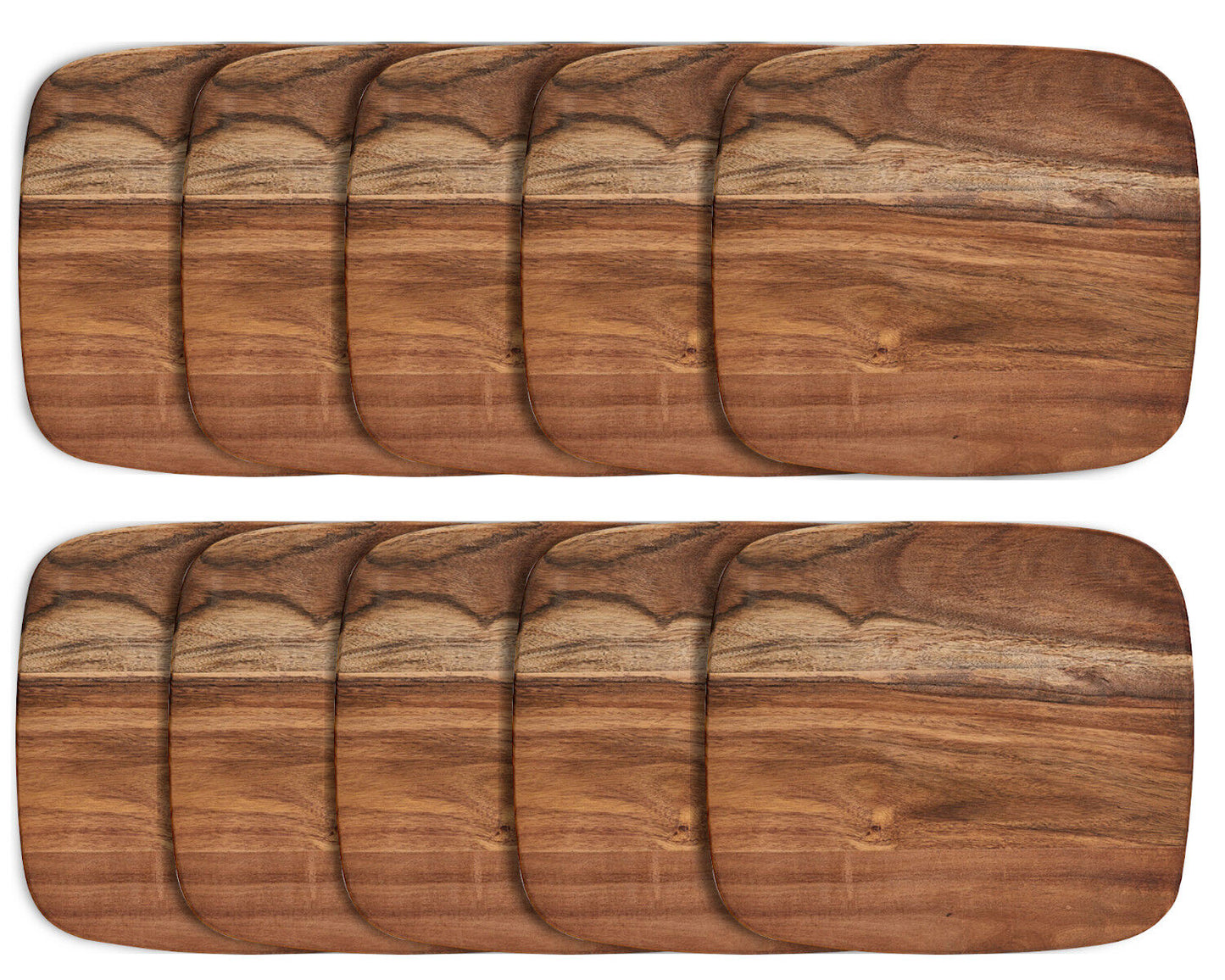 10er SET ZELLER 25553 Schneidbrett aus Akazienholz, ca. 28 x 25 x 1 cm