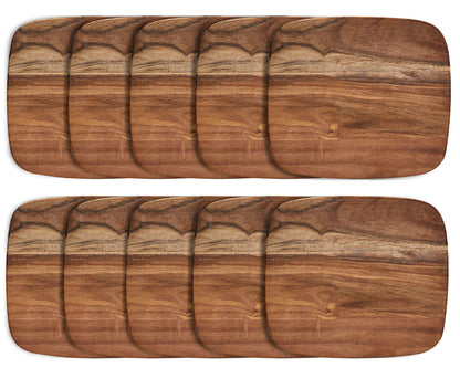 10er SET ZELLER 25553 Schneidbrett aus Akazienholz, ca. 28 x 25 x 1 cm