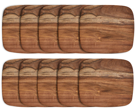 10er SET ZELLER 25553 Schneidbrett aus Akazienholz, ca. 28 x 25 x 1 cm