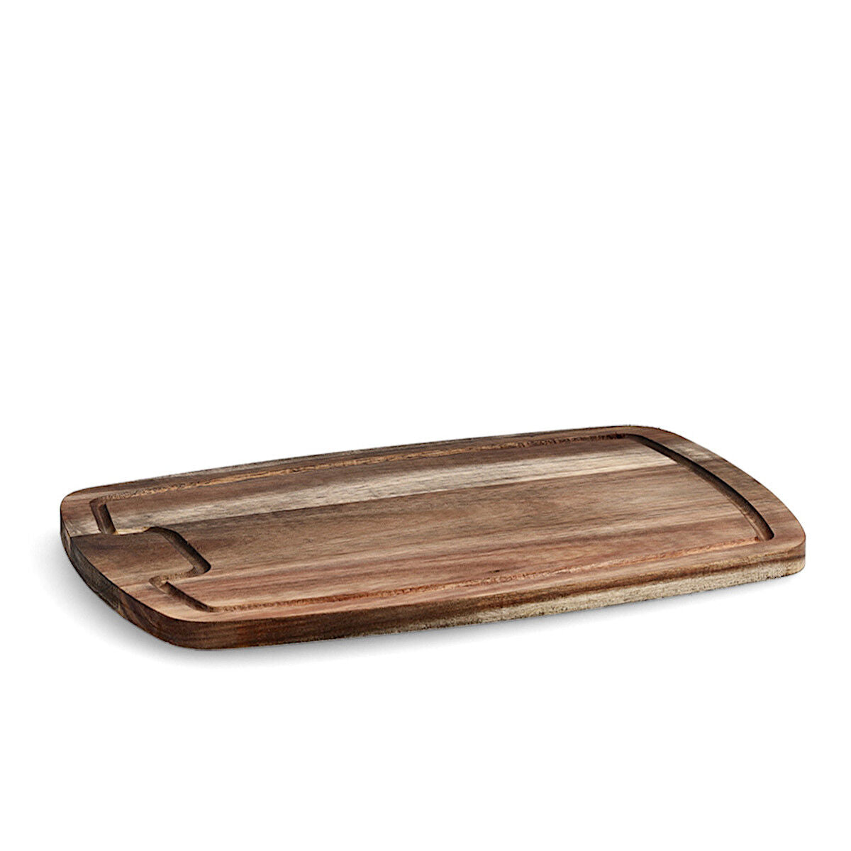 ZELLER 25556 Schneidbrett aus Akazienholz mit Saftrille, ca. 40 x 26 x 1,5 cm
