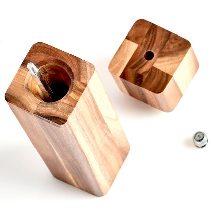 ZELLER 25567 Salz-/ Pfeffermühle aus Akazienholz, ca. 5 x 5 x 13,5 cm