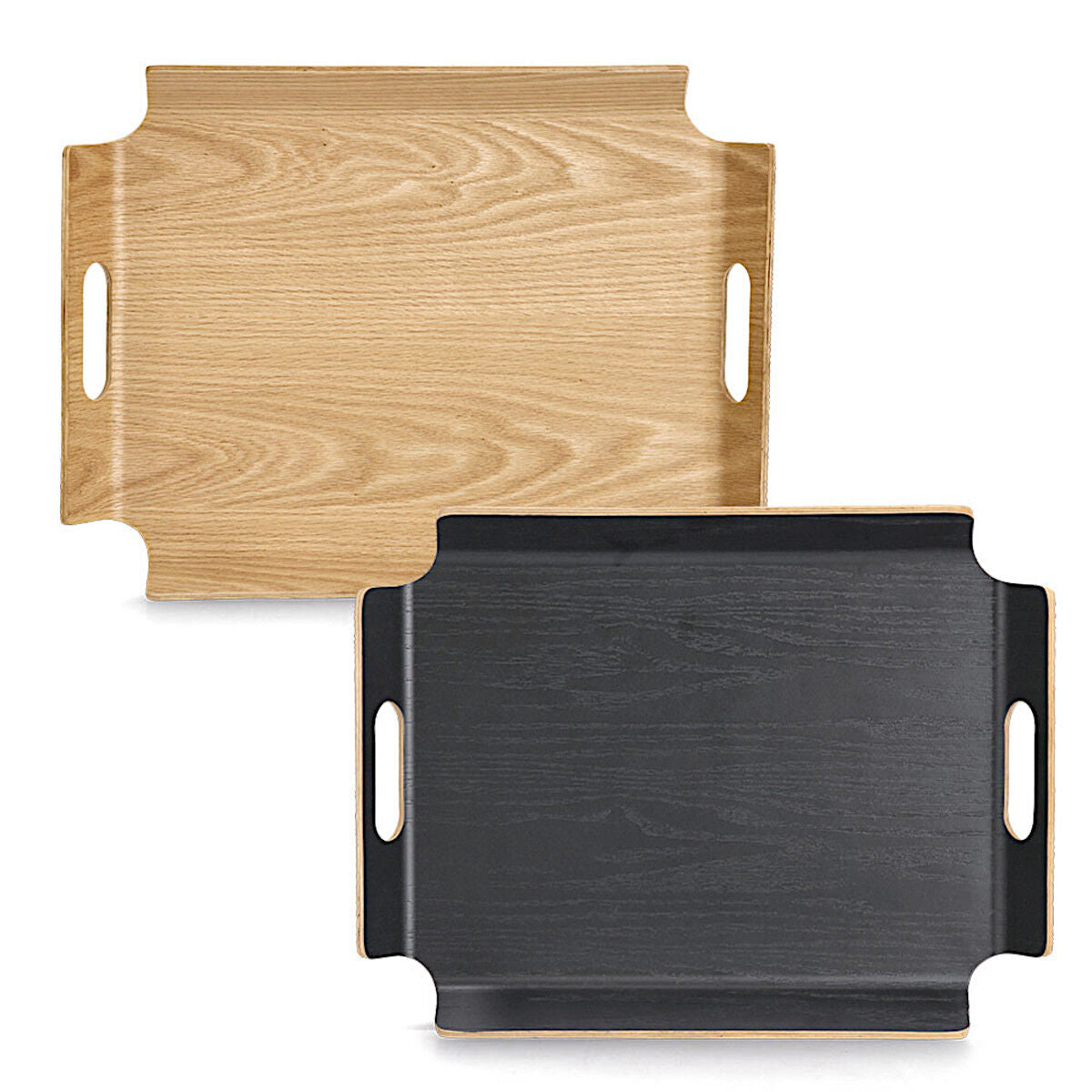 ZELLER 25655 Serviertablett, Holz/Wengefurnier schwarz, ca. 44,5 x 33,5 x 4,5 cm