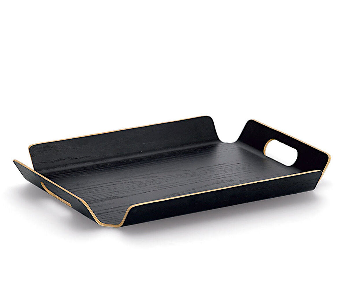 ZELLER 25655 Serviertablett, Holz/Wengefurnier schwarz, ca. 44,5 x 33,5 x 4,5 cm