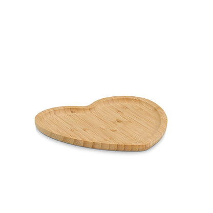 ZELLER 25658 Serviertablett HERZ aus Bambus, ca. 20,5 x 21 x 1,5 cm