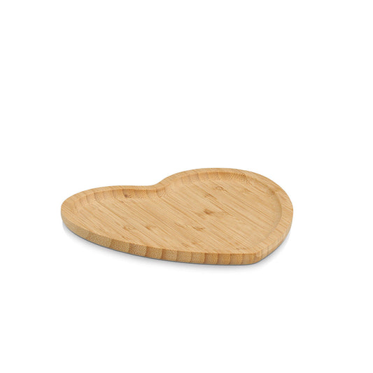 ZELLER 25658 Serviertablett HERZ aus Bambus, ca. 20,5 x 21 x 1,5 cm