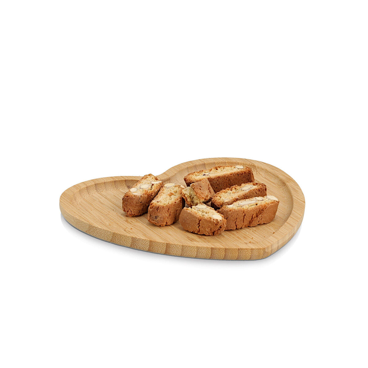 ZELLER 25658 Serviertablett HERZ aus Bambus, ca. 20,5 x 21 x 1,5 cm