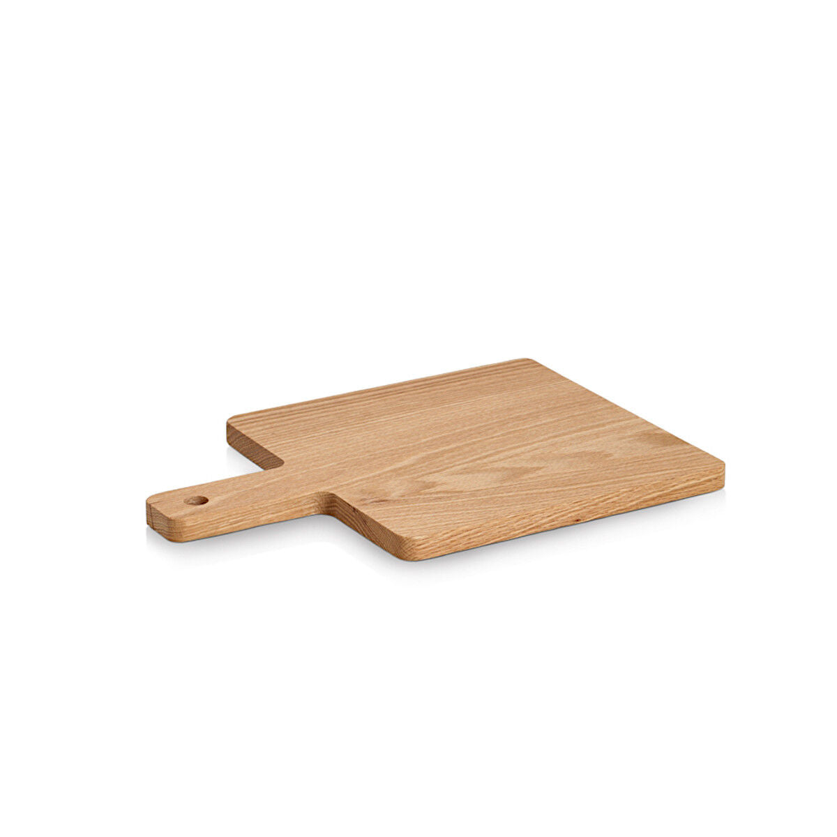 ZELLER 25680 Schneide-/ Servierbrett mit Griff, Eiche, ca. 33 x 23 x 1,5 cm