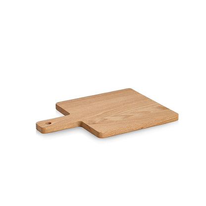ZELLER 25680 Schneide-/ Servierbrett mit Griff, Eiche, ca. 33 x 23 x 1,5 cm