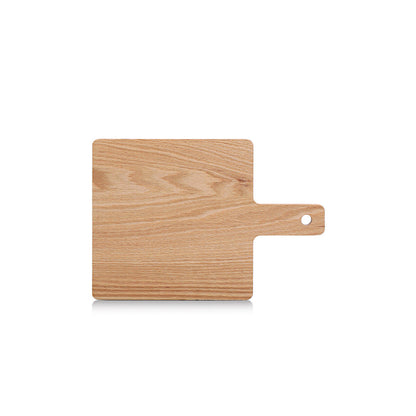 ZELLER 25680 Schneide-/ Servierbrett mit Griff, Eiche, ca. 33 x 23 x 1,5 cm