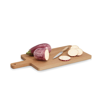 ZELLER 25682 Schneide-/ Servierbrett mit Griff, Eiche, ca. 53 x 26 x 1,9 cm