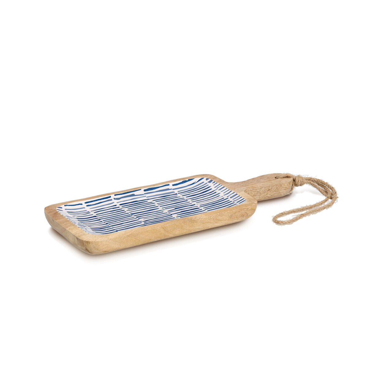 ZELLER 25690 Servierbrett BLAU aus Mangoholz, ca. 38 x 15,2 x 2,5 cm