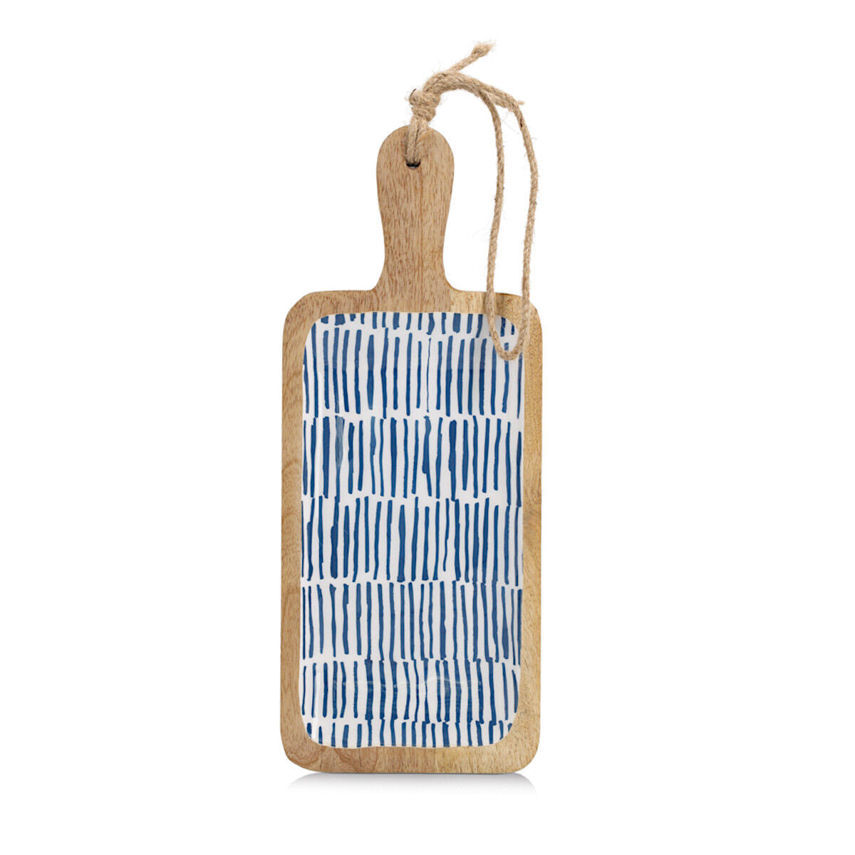 ZELLER 25690 Servierbrett BLAU aus Mangoholz, ca. 38 x 15,2 x 2,5 cm
