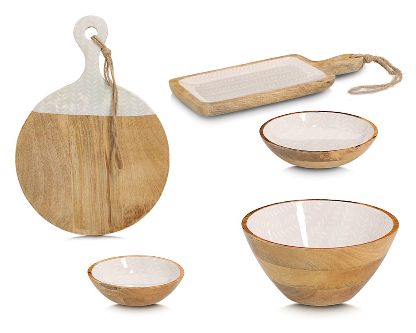 ZELLER 25691 Servierbrett BEIGE aus Mangoholz, ca. 38 x 15,2 x 2,5 cm