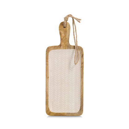 ZELLER 25691 Servierbrett BEIGE aus Mangoholz, ca. 38 x 15,2 x 2,5 cm