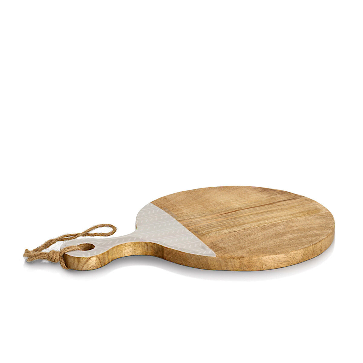 ZELLER 25693 Schneide-/ Servierbrett BEIGE mit Griff, Mangoholz, ca. 43 x 30 x 2 cm