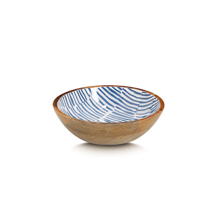 ZELLER 25694 Schale BLAU, Mangoholz, ca. Ø 20 x 6 cm