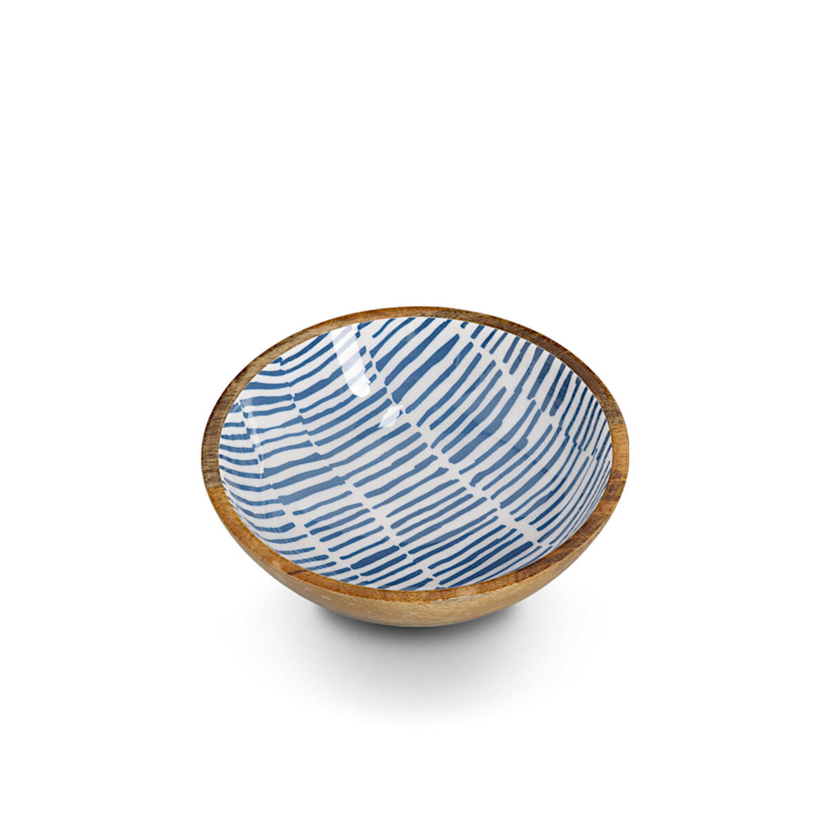 ZELLER 25694 Schale BLAU, Mangoholz, ca. Ø 20 x 6 cm