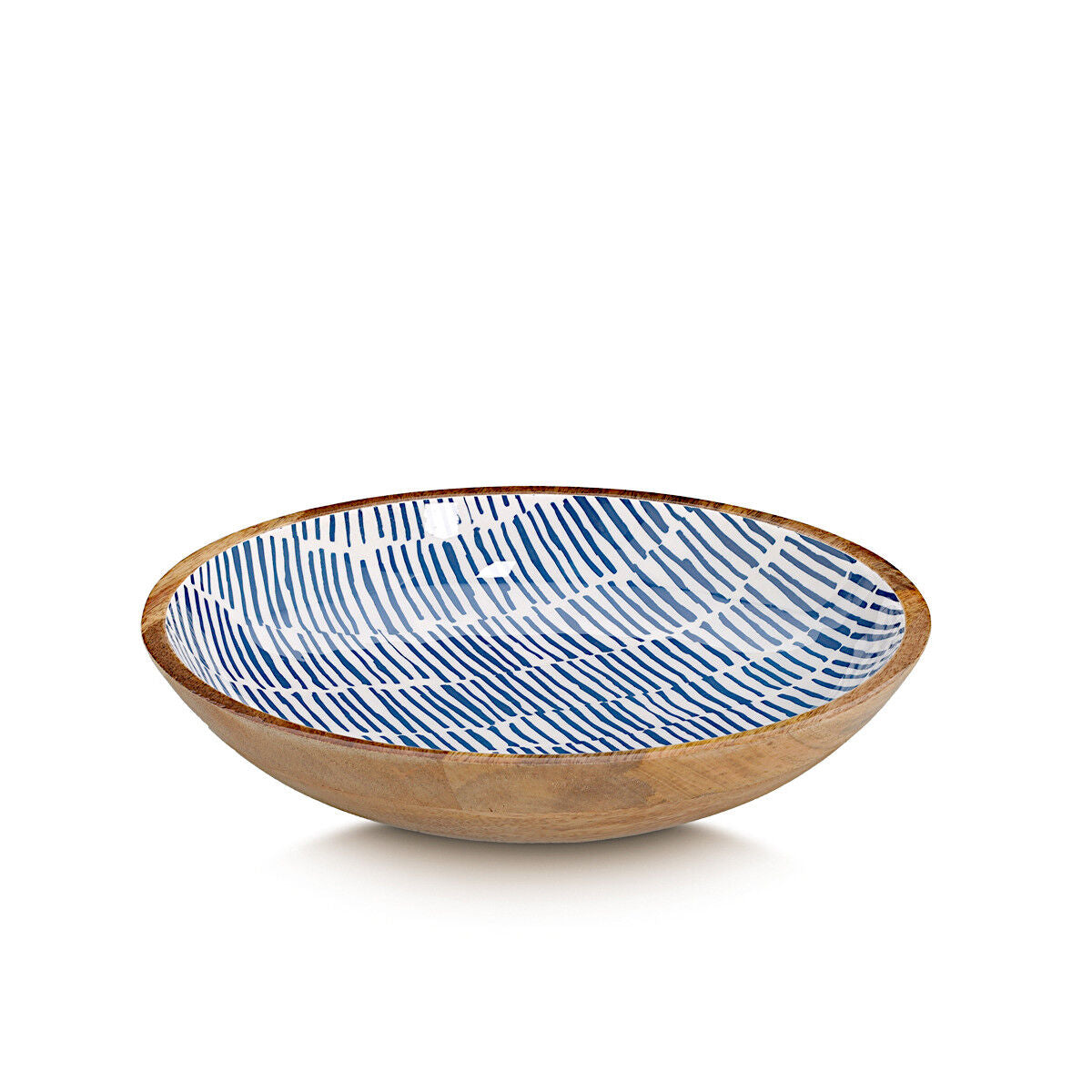 ZELLER 25697 Schale BLAU, Mangoholz, ca. Ø 30 x 6 cm