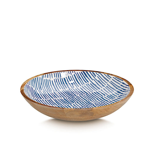 ZELLER 25697 Schale BLAU, Mangoholz, ca. Ø 30 x 6 cm