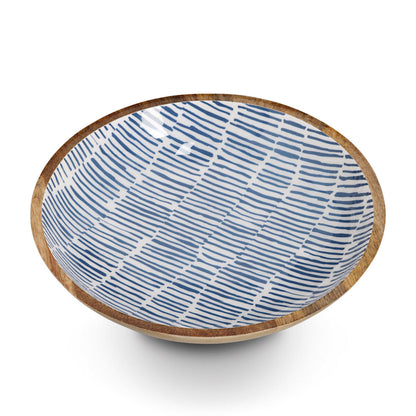 ZELLER 25697 Schale BLAU, Mangoholz, ca. Ø 30 x 6 cm