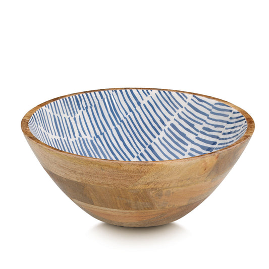 ZELLER 25699 Schale BLAU, Mangoholz, ca. Ø 30 x 12 cm