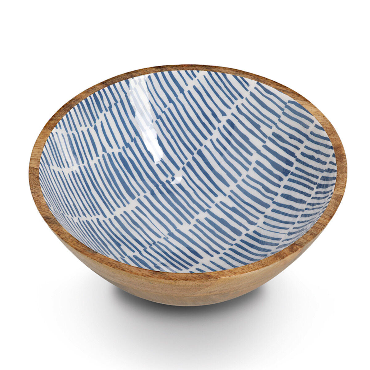 ZELLER 25699 Schale BLAU, Mangoholz, ca. Ø 30 x 12 cm