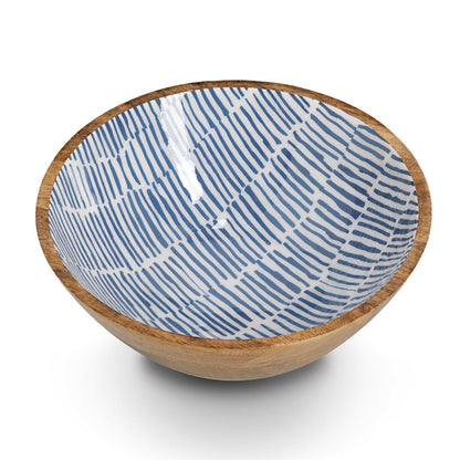 ZELLER 25699 Schale BLAU, Mangoholz, ca. Ø 30 x 12 cm