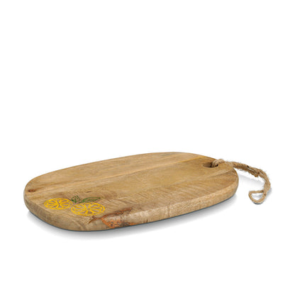 ZELLER 25705 Schneide-/ Servierbrett LEMON aus Mangoholz, ca. 38 x 25 x 2 cm