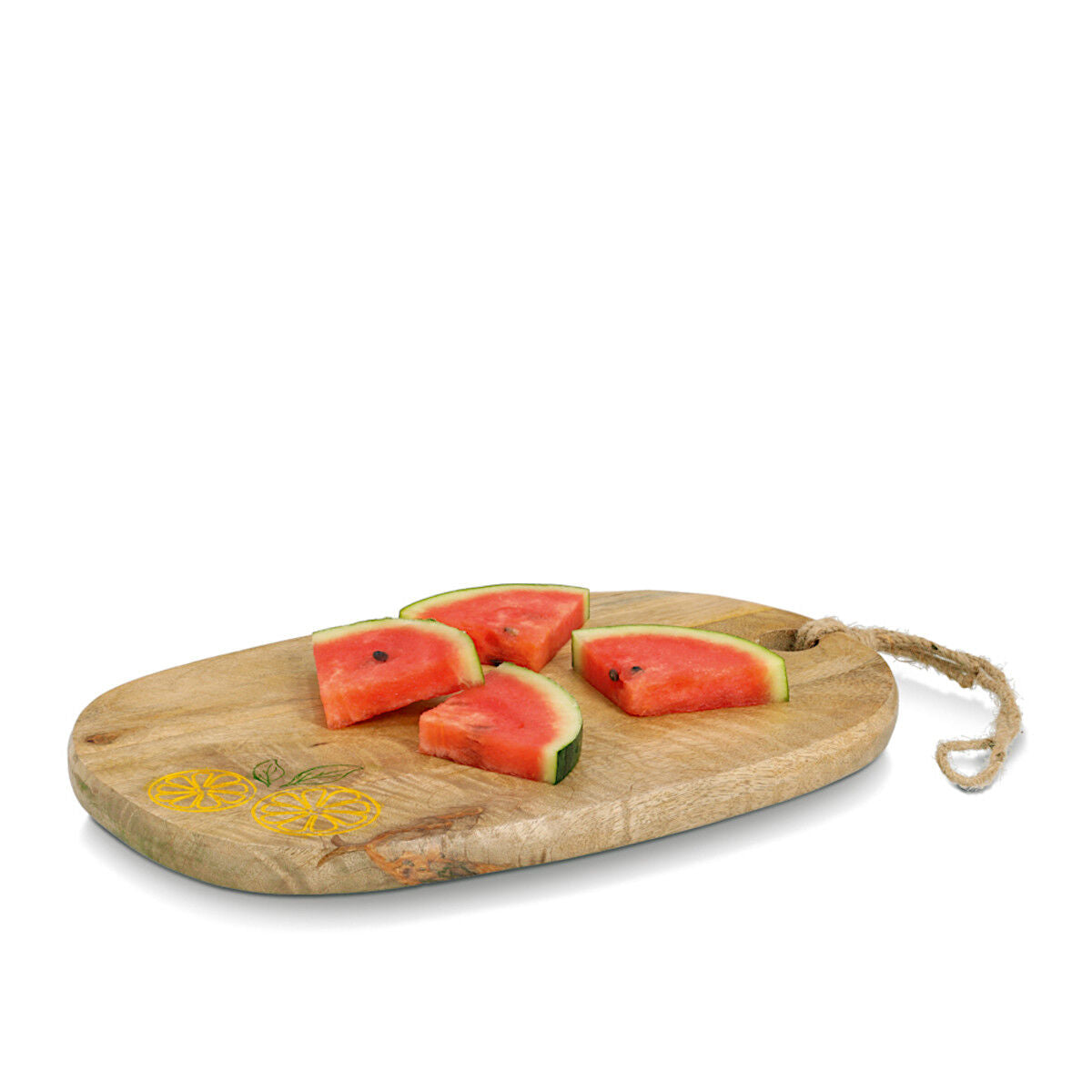 ZELLER 25705 Schneide-/ Servierbrett LEMON aus Mangoholz, ca. 38 x 25 x 2 cm