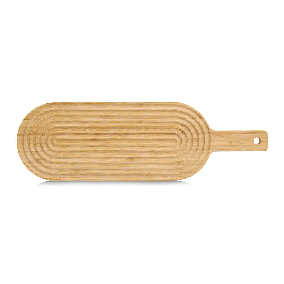ZELLER 25716 Schneide-/ Servierbrett STRIPES aus Bambus mit Griff, ca. 50,8 x 16 x 2 cm
