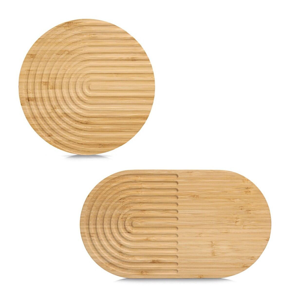 ZELLER 25718 Topfuntersetzer, oval aus Bambus, ca. 35 x 20 x 1,5 cm