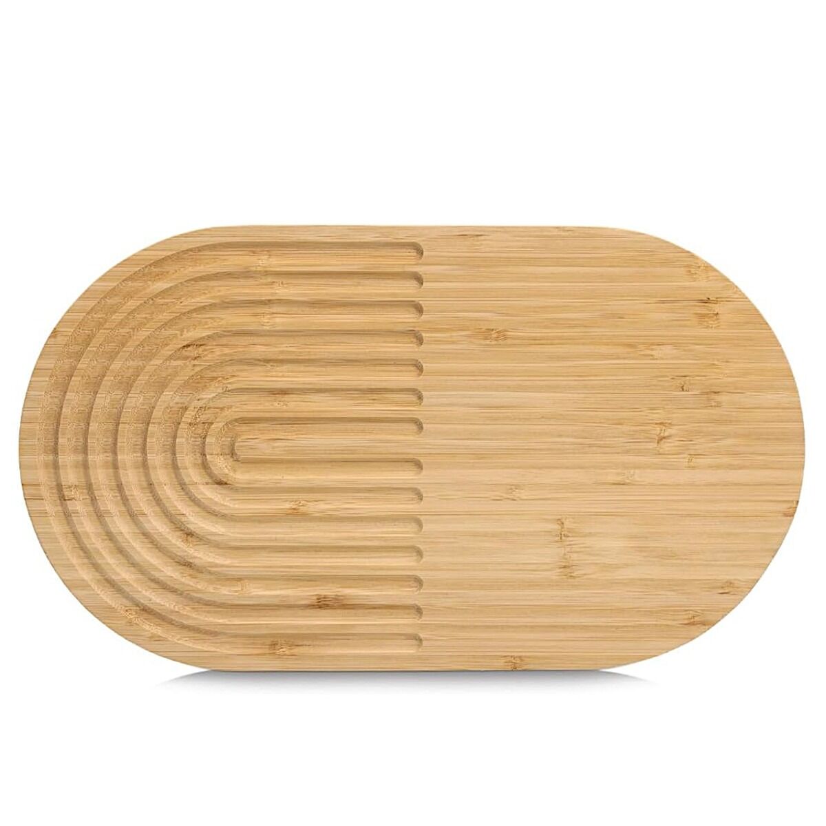 ZELLER 25718 Topfuntersetzer, oval aus Bambus, ca. 35 x 20 x 1,5 cm