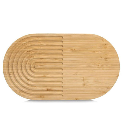 ZELLER 25718 Topfuntersetzer, oval aus Bambus, ca. 35 x 20 x 1,5 cm