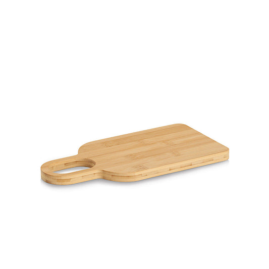 ZELLER 25720 Schneide-/ Servierbrett aus Bambus mit Griff, ca. 30,0 x 15,0 x 1,5 cm
