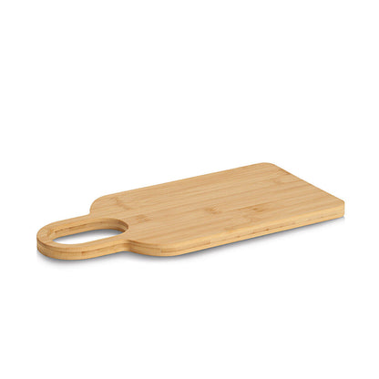 ZELLER 25721 Schneide-/ Servierbrett aus Bambus mit Griff, ca. 38,0 x 15,0 x 1,5 cm