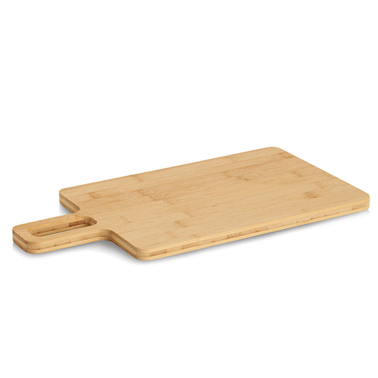 ZELLER 25723 Schneide-/ Servierbrett aus Bambus mit Griff, ca. 43,0 x 22,0 x 1,5 cm