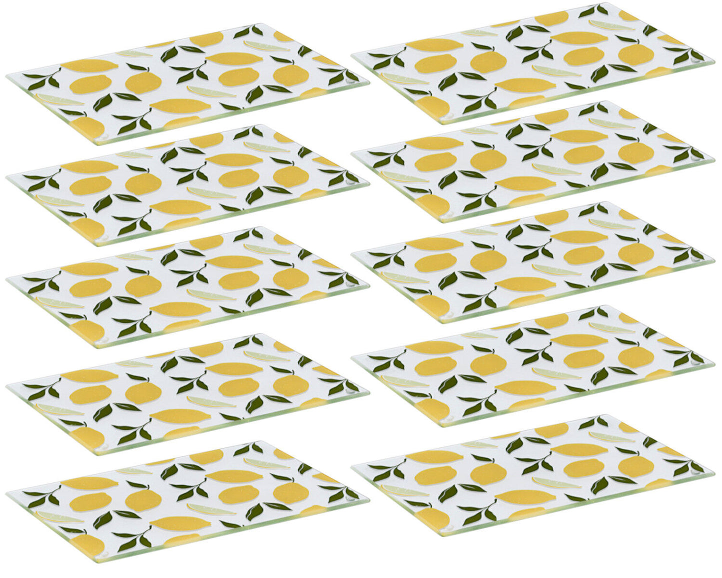 10er SET ZELLER 26336 Glasschneideplatte LEMON aus Sicherheitsglas, ca. 30 x 20 cm