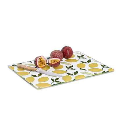 ZELLER 26337 Glasschneideplatte LEMON aus Sicherheitsglas, ca. 40 x 30 cm