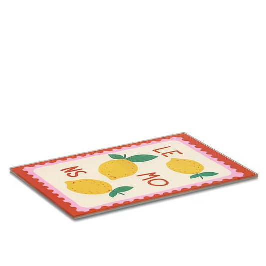 ZELLER 26341 Glasschneideplatte ITALIAN LEMONS aus Sicherheitsglas, ca. 30 x 20 x 0,8 cm