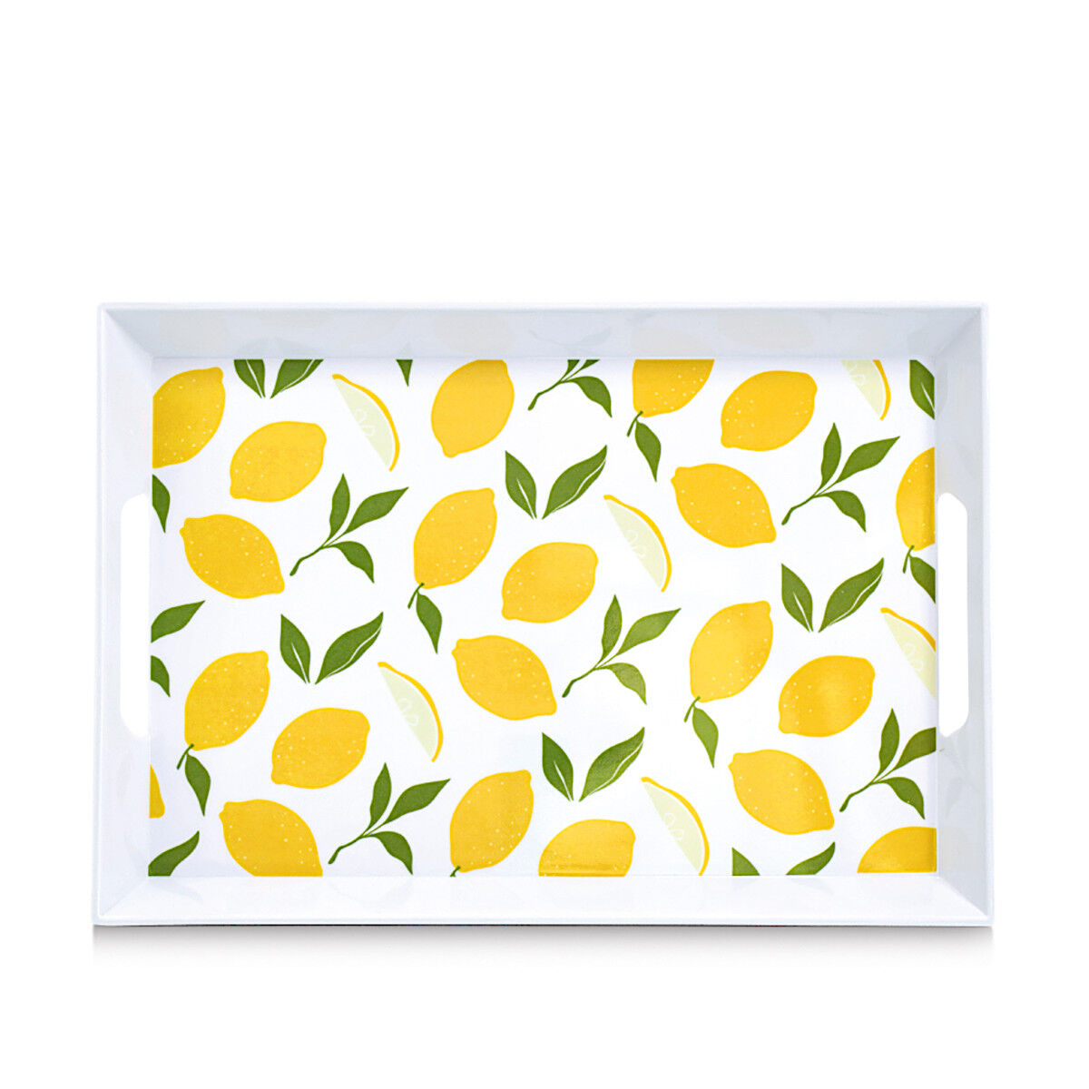 ZELLER 26472 Melamintablett LEMONS mit Tragegriffen, ca. 50 x 35 x 5 cm