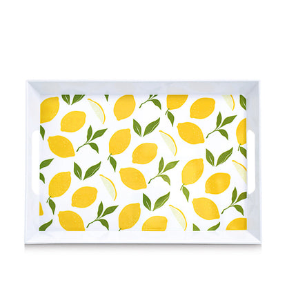 ZELLER 26472 Melamintablett LEMONS mit Tragegriffen, ca. 50 x 35 x 5 cm