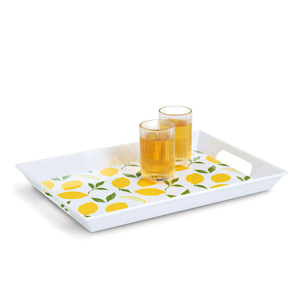 ZELLER 26472 Melamintablett LEMONS mit Tragegriffen, ca. 50 x 35 x 5 cm