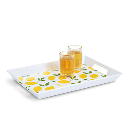 ZELLER 26472 Melamintablett LEMONS mit Tragegriffen, ca. 50 x 35 x 5 cm
