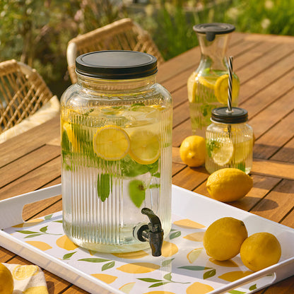 ZELLER 26472 Melamintablett LEMONS mit Tragegriffen, ca. 50 x 35 x 5 cm